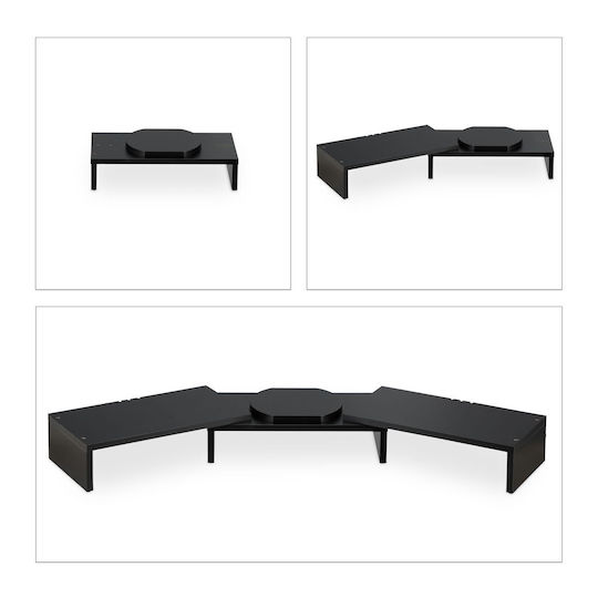 Relaxdays Suport de Birou pentru 2 Monitoare (10039881)
