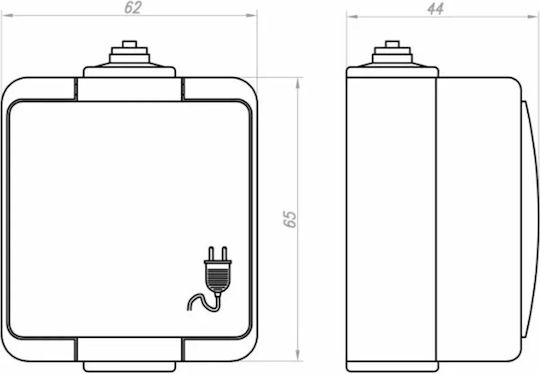 Montis Waterproof Recessed Wall Switch with Frame White