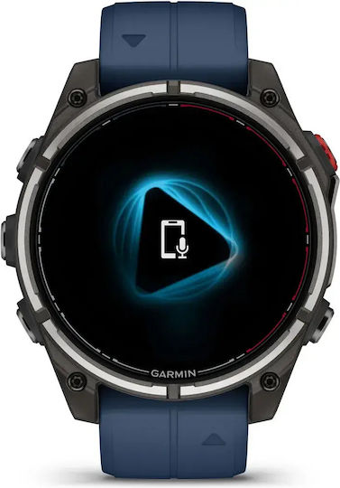 Garmin Quatix 8 Pro Titanium 47 mm Smartwatch Rezistent la Apă cu Monitorizarea Ritmului Cardiac (Captain Blue)