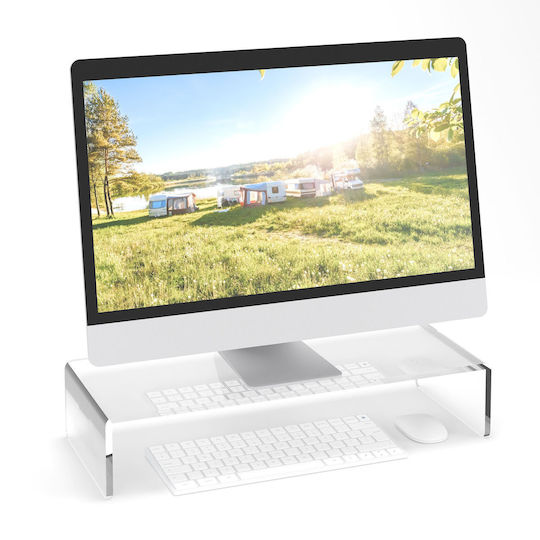 Relaxdays Suport de Monitor de Birou Transparent (10049369)