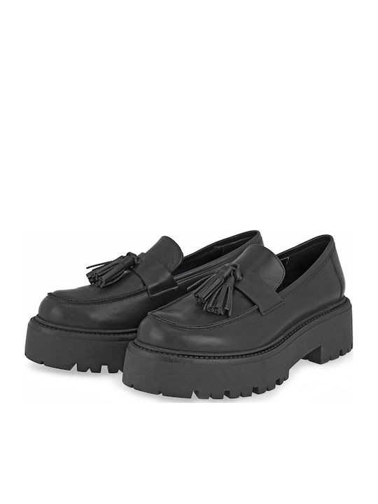 Leather Women's Loafers in Black