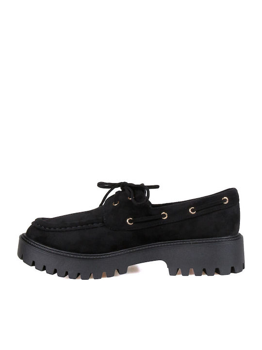 Suede Women's Loafers in Black