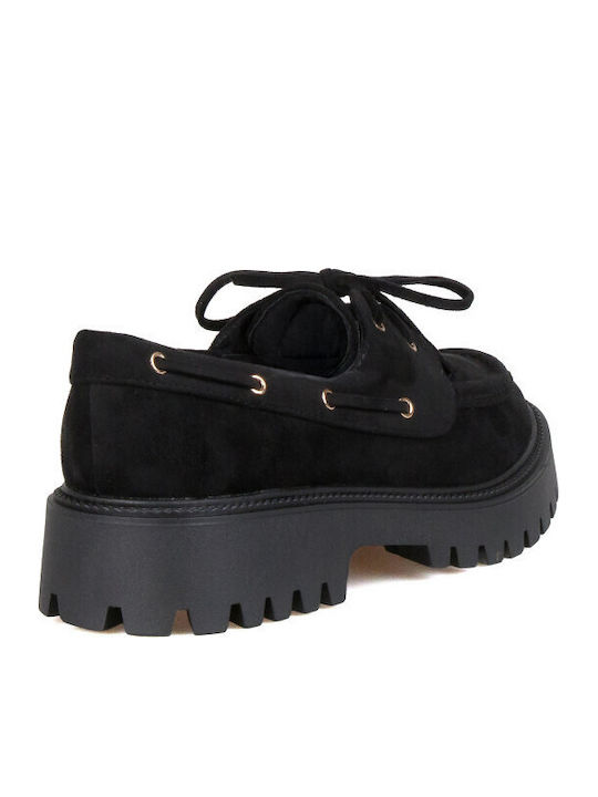 Suede Women's Loafers in Black
