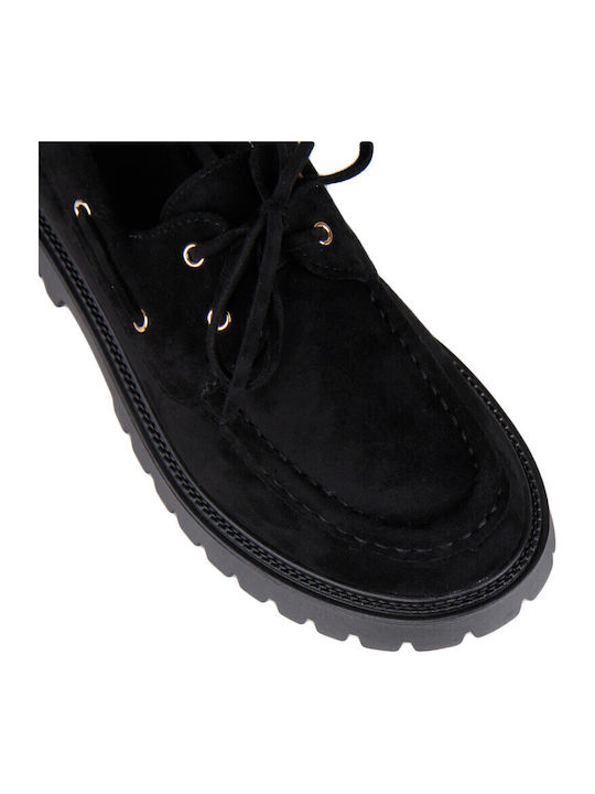 Suede Women's Loafers in Black