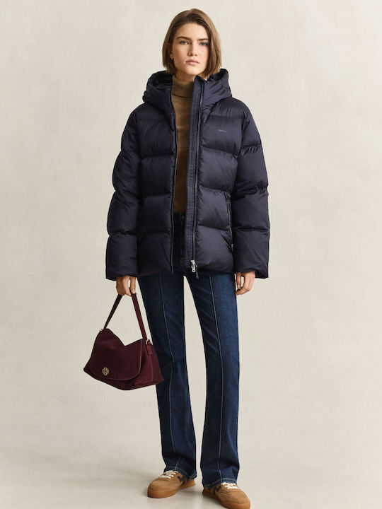Women's Waterproof Puffer Jacket for Winter Dark Blue