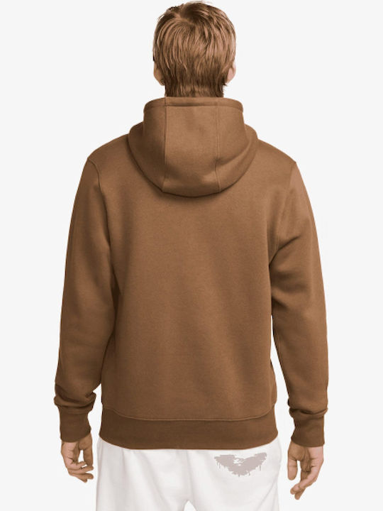 Nike Hoodie Φούτερ Μπεζ με Κουκούλα