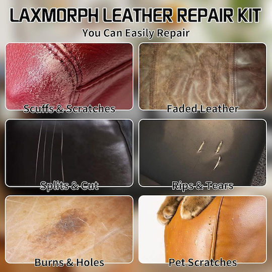Kit de Reparație pentru Piele și Vinil Laxmorph Pastă Lichidă cu Uscare Rapidă Neagră Set Complet