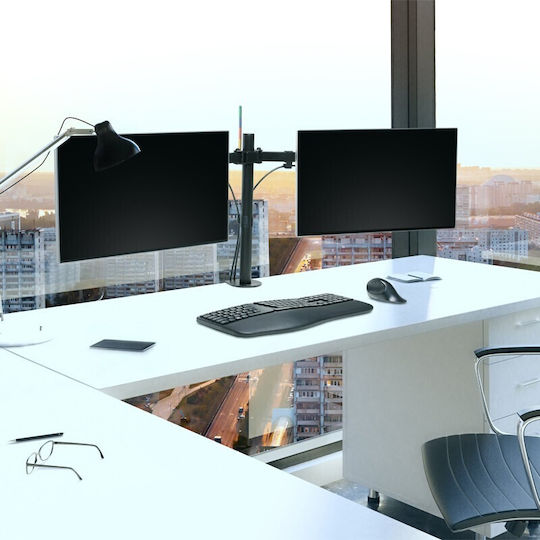 Suport de Birou pentru 2 Monitoare de până la 27" Gri