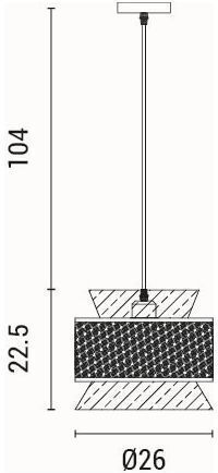 Eurolamp Isla Висящо Таванно Осветително Тяло Бежово с Цокъл E27 26x126x126см