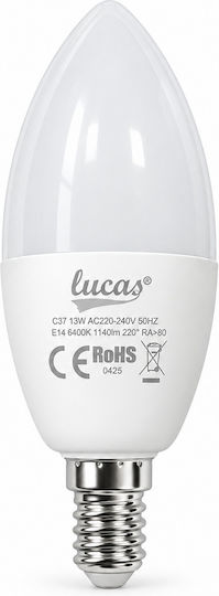 Lucas LED Bulb 13W 110mm for Socket E14 and Shape C37 Cool White 1170lm
