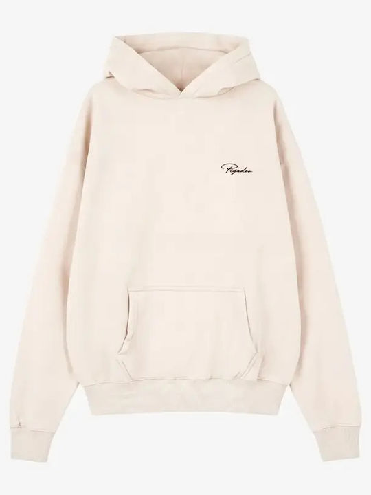 Pike Hoodie Sweatshirt Washed Cream Dark Red
