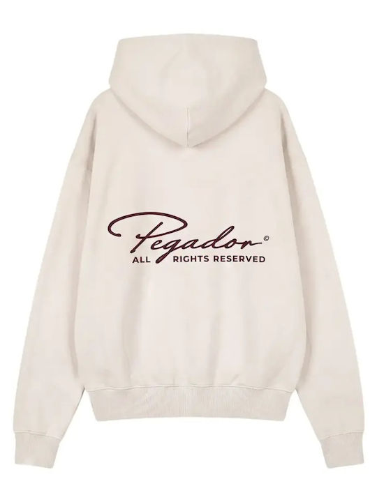 Pike Hoodie Sweatshirt Washed Cream Dark Red