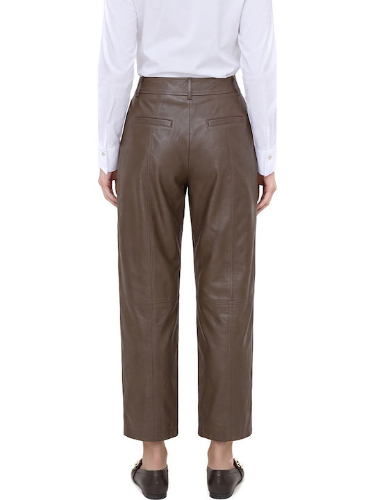 Access Women's Leather Trousers Khaki