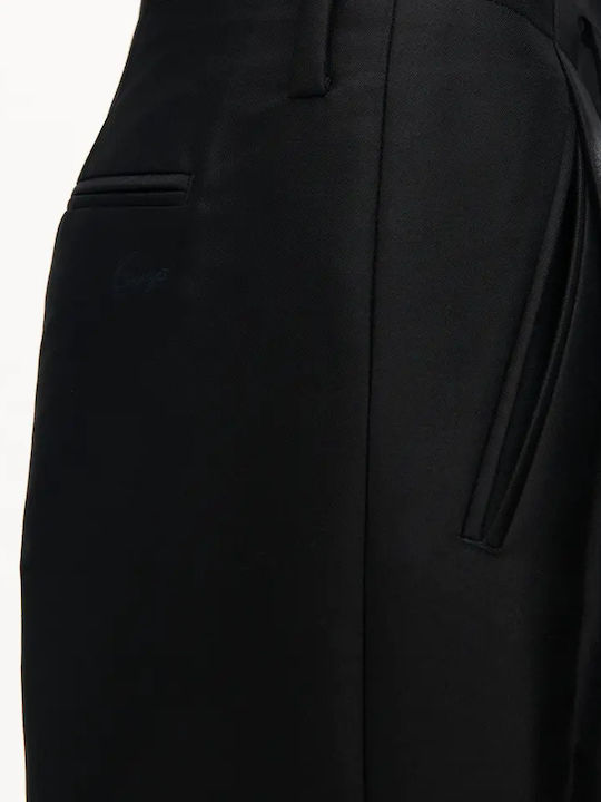 Women's Fabric Trousers in a Loose Fit Leopard Black