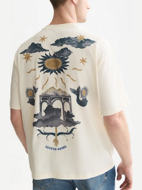 Scotch & Soda Tricou Artwork Eggnog