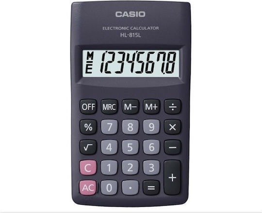 Casio Αριθμομηχανή Τσέπης 8 Ψηφίων σε Μαύρο Χρώμα