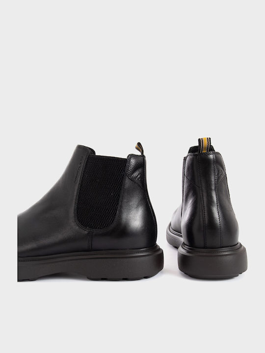 Schwarze Chelsea-Lederstiefel