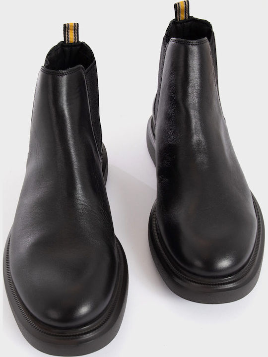 Schwarze Chelsea-Lederstiefel