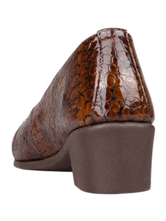 Pantofi cu toc din piele maro
