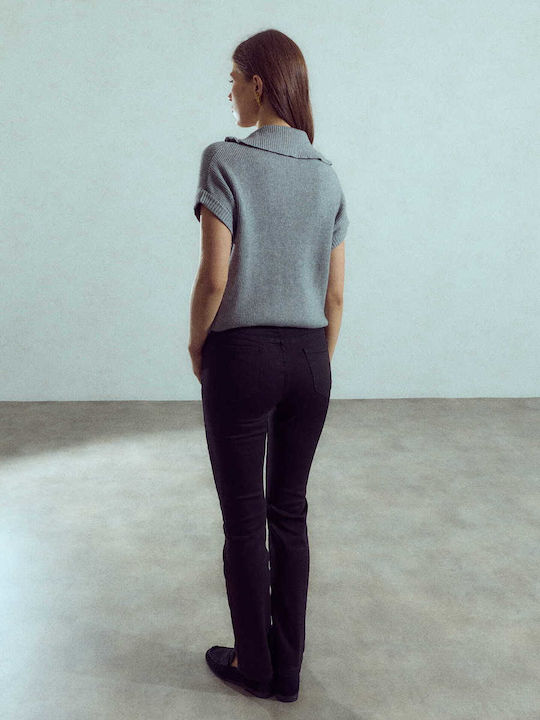 Celestino Blugi Skinny Uni Slim Fit Negri pentru Femei