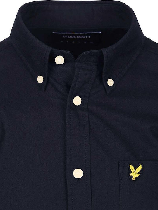 Langärmeliges Hemd in normaler Passform Dark Navy