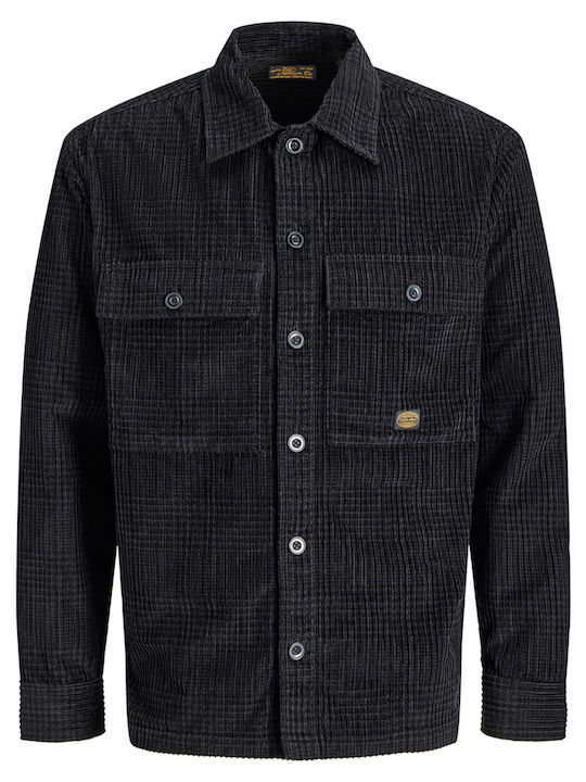 Jprbluoliver Μακρυμάνικο Κοτλέ Overshirt σε Κανονική Γραμμή Jetblack