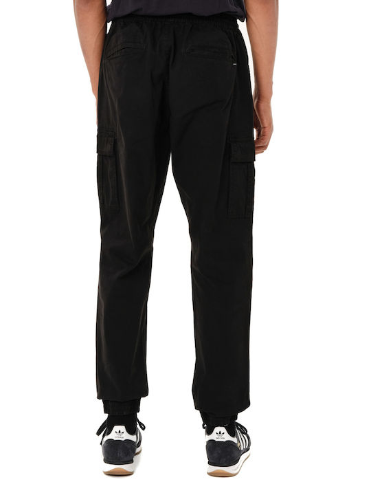 Men's Cargo Trousers Elastic Loose Fit Black