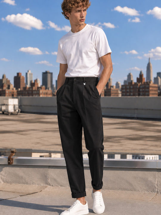 Ανδρικό Παντελόνι Ελαστικό Loose Fit Black