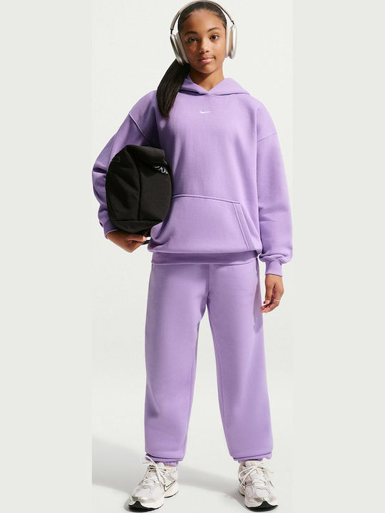Hanorac Fleece pentru Copii cu Glugă Violet Sportswear Studio