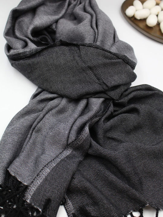 Women's Black Silk Scarf
