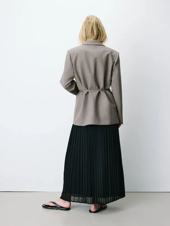 Grace & Mila Langer Taillierter Damenblazer Chocolat