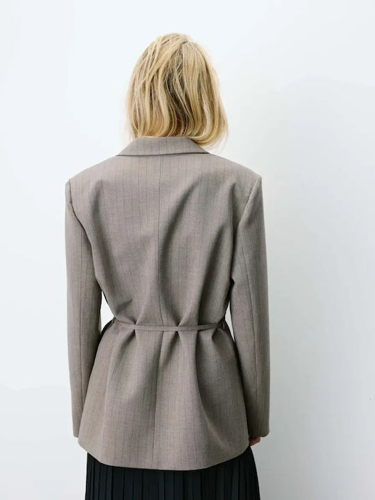 Grace & Mila Langer Taillierter Damenblazer Chocolat