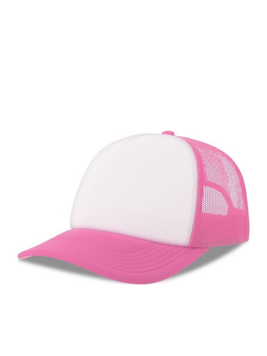 Fünfpanel-Cap Mit Netz und Schaumstoff S-Rapper Atlantis Weiß Fuchsia Fluoreszierend