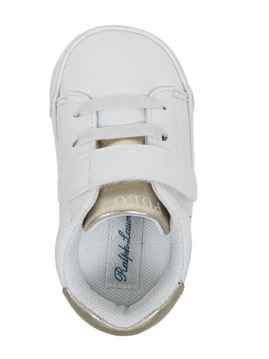 Ralph Lauren White Polo Baby Soft-Sole Sneakers