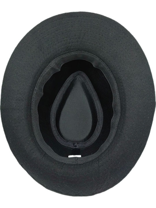 Brims and Trims Black Fabric Men's Fedora Hat