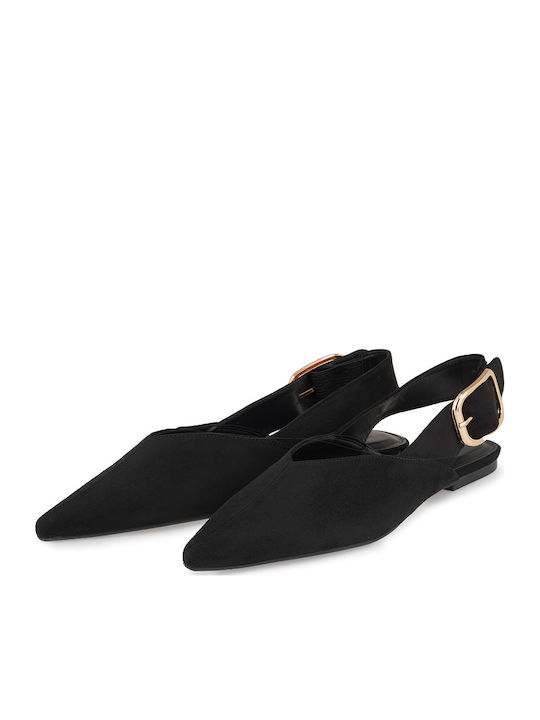 Suede Black Sandals