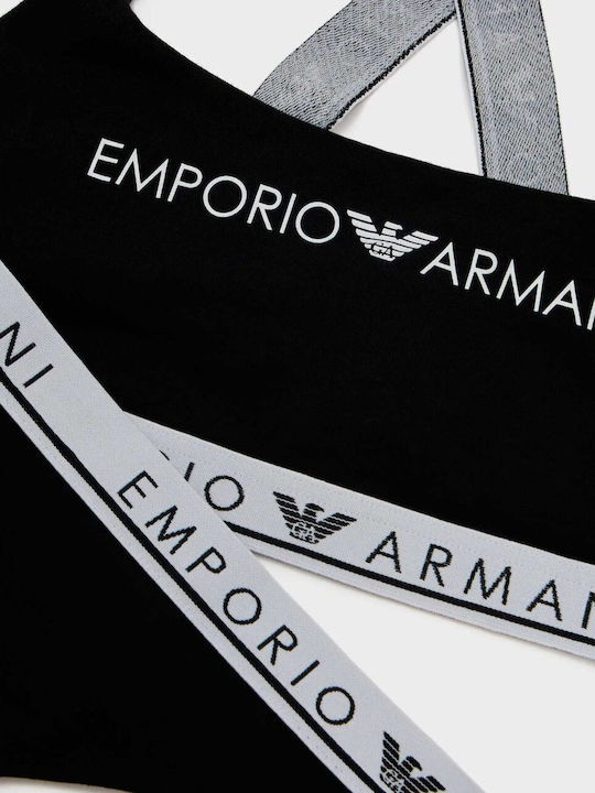 Emporio Armani Комплект Бельо Bralette с Бикини Трусики Nero