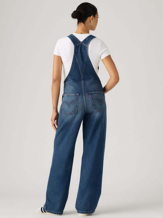 Damen-Latzhose aus Denim Dark Indigo