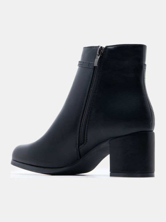 Wildleder Damen Ankle Boots mit Mittlerem Absatz Schwarz