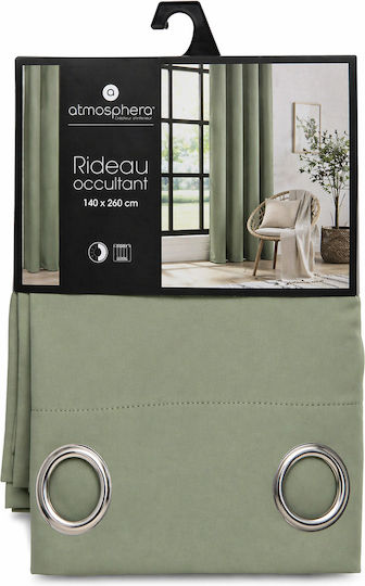 Atmosphera Перде с Копчета Celadon Зелен 140x260см