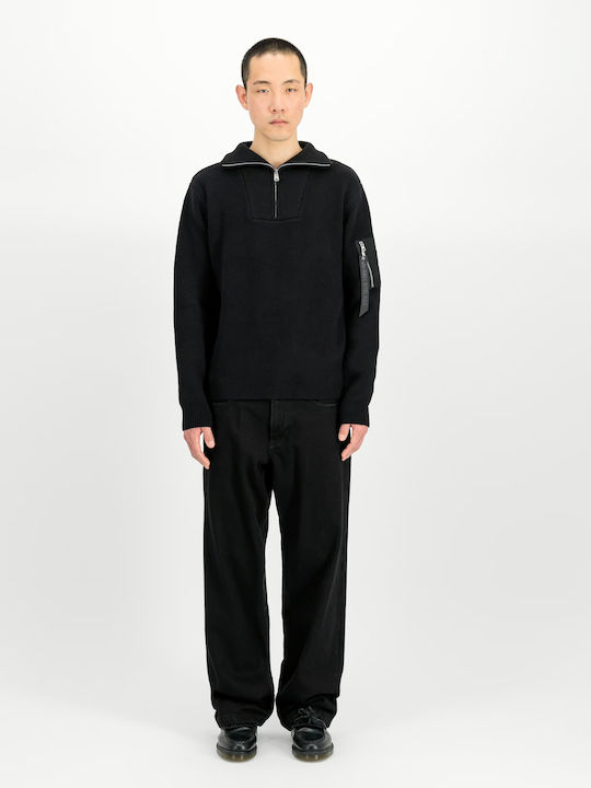 Troyer-Pullover Langarm Schwarz