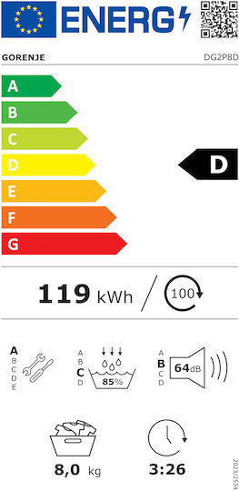 G200 Wäschetrockner 8 kg mit Wärmepumpe
