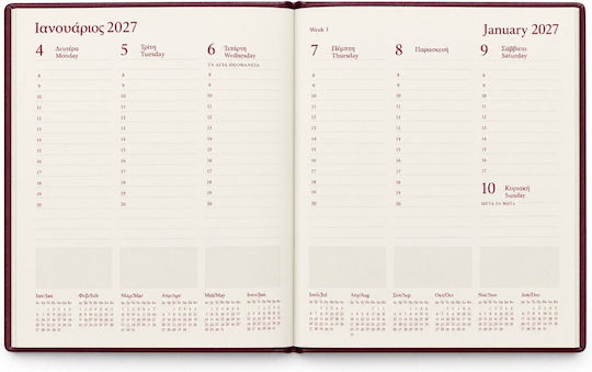 Letts Wochenkalender 2027 21 × 26 cm