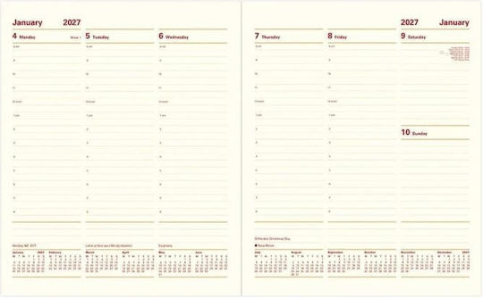 Letts Wochenkalender 2027 21 × 26 cm