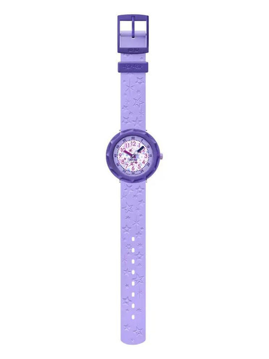 FlikFlak Ceas Analogic pentru Copii Violet cu Curea din Cauciuc