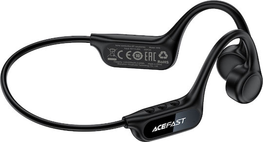 Acefast N10 Open Ear Bluetooth Handsfree Ακουστικά με Αντοχή στον Ιδρώτα Μαύρα