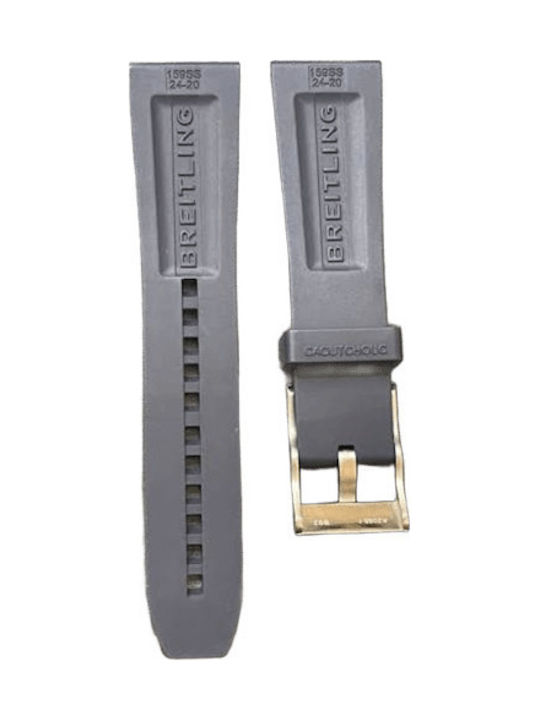 Breitling Gummi-Uhrenarmband in Grau, 24 mm Breitling Gummi-Uhrenarmband in Grau, 24 mm