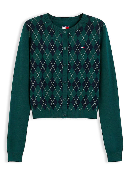 Women's Knitted Cardigan Blue-Green
