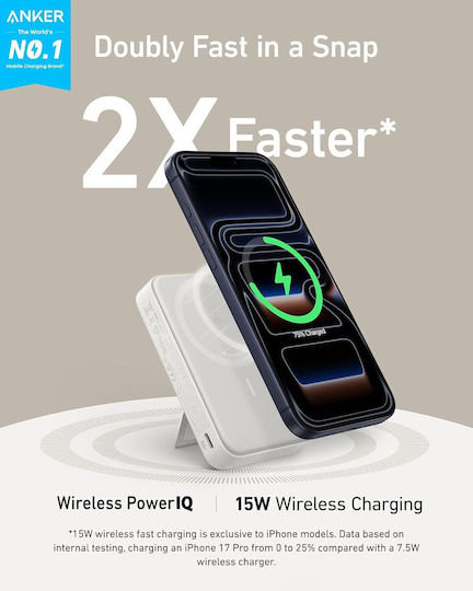 Anker Maggo Qi2 Външна батерия 10000mAh 15W Черна