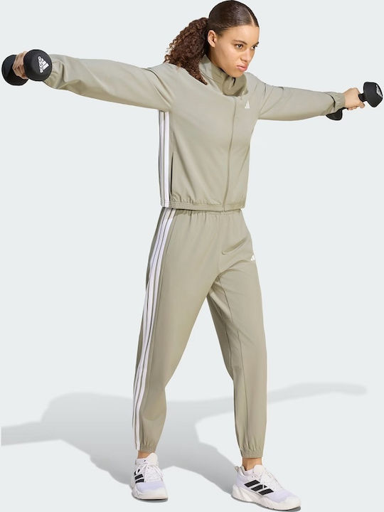 Train Essentials 3-Stripes Woven Trainingshose Khaki